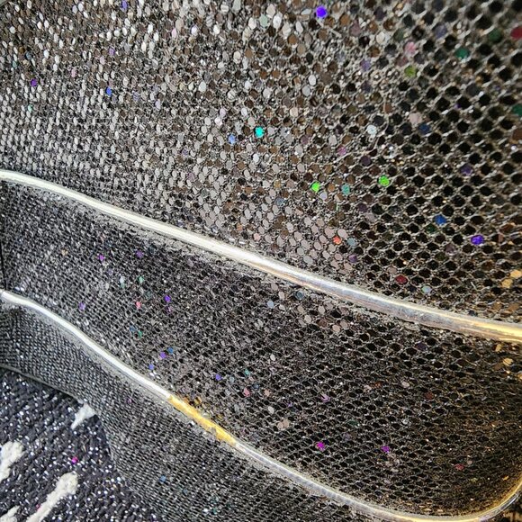 Rare Glam Dolls Kill Club Exx Platform Black Glitter Zipper Glitter Boots Sz 7 - Picture 7 of 7